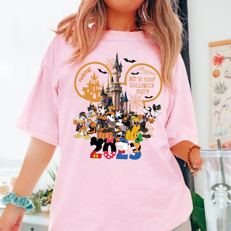 Mickey'S Not So Scary Halloween Party Shirts, Personalized Disney Halloween Shirt, Disney Halloween Family Shirts