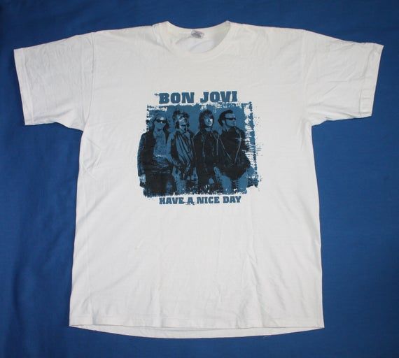 2000S Bon Jovi Shirt Have A Nice Day Tour Shirt American Rock Band Shirt Hard Rock Glam Metal Arena Rock Pop Rock Men S Sie Shirt