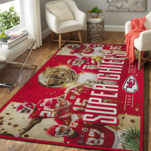 Kansas City Chiefs Super Chiefs Champ Logo Custom Area Rug Carpet Full Sizes Home Living Rug Carpet Decor