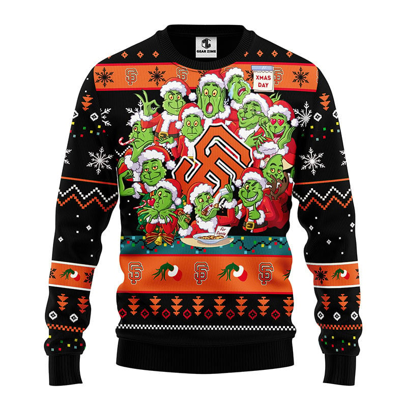 San Francisco Giants 12 Grinch Xmas Day Ugly Christmas Sweater