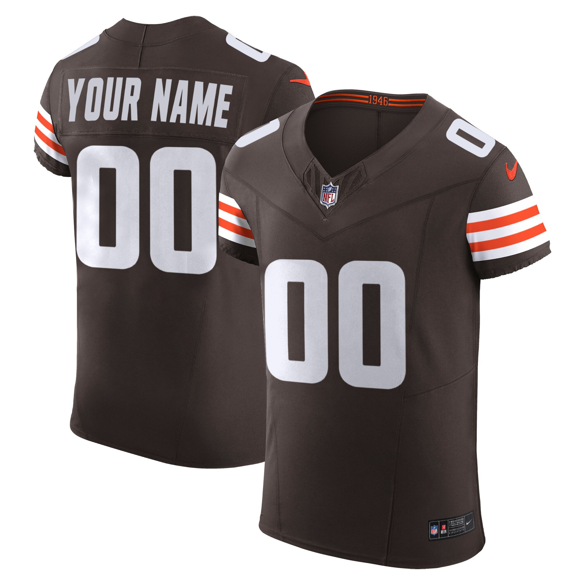 Browns Vapor Elite Custom Jersey – All Stitched