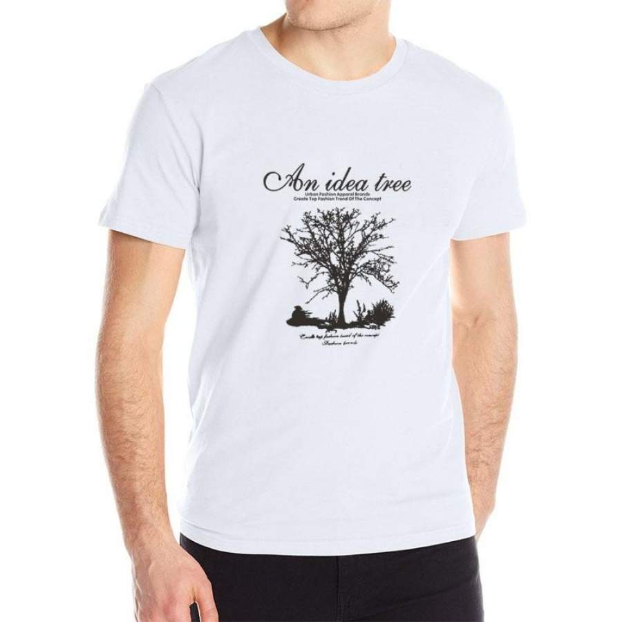 Fashion Tree Design Men T-Shirt Short Sleeve Customized T Shirts Vintage Tree Printed Cool Hipster Tee Shirts