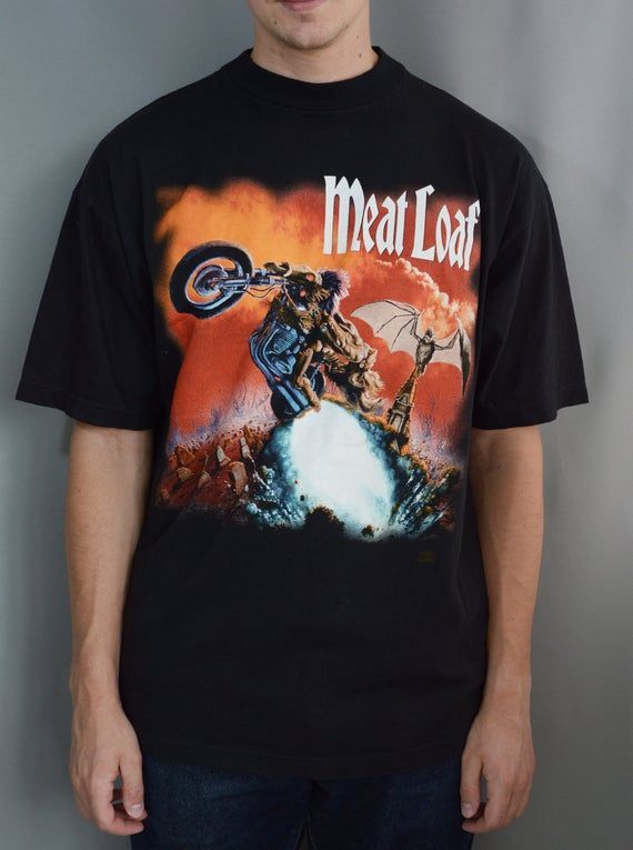 Vintage 90S Meat Loaf Bat Out Of Hell World Tour Shirt