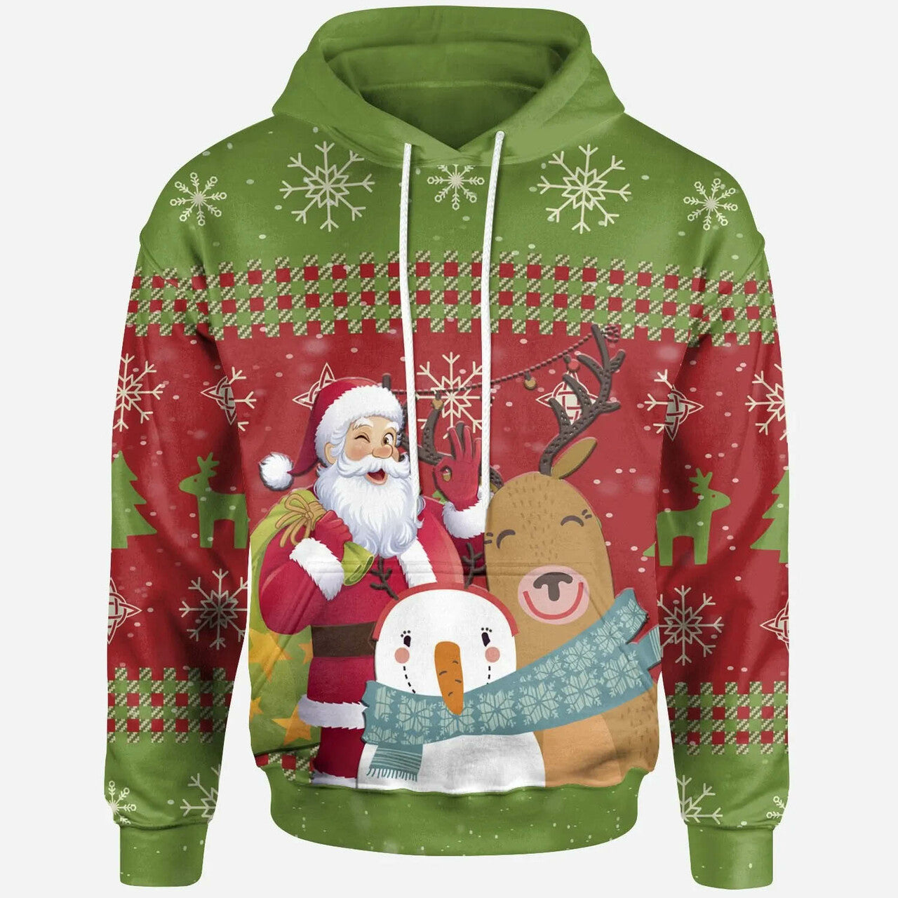 Celtic Christmas Hoodie – Funny Santa With Animals