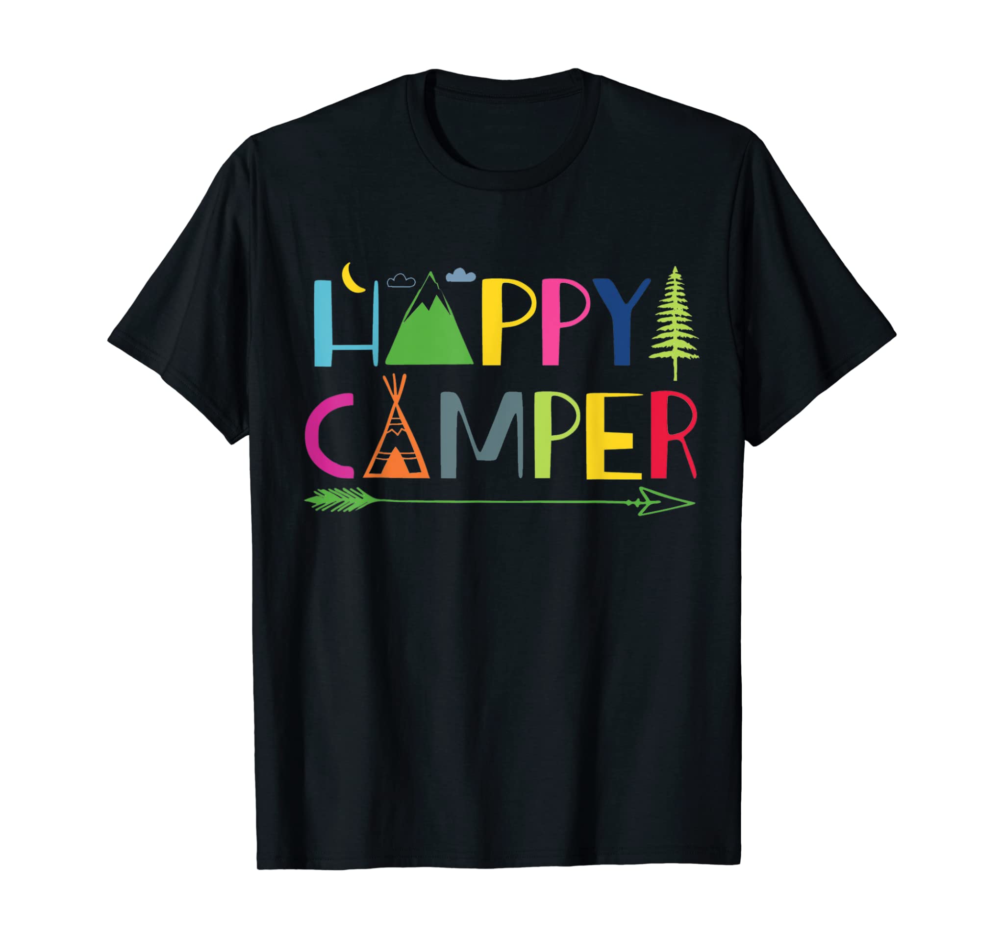 Arrow Camper Happy Summer Camp Camping Gift Men Women Kids T-Shirt