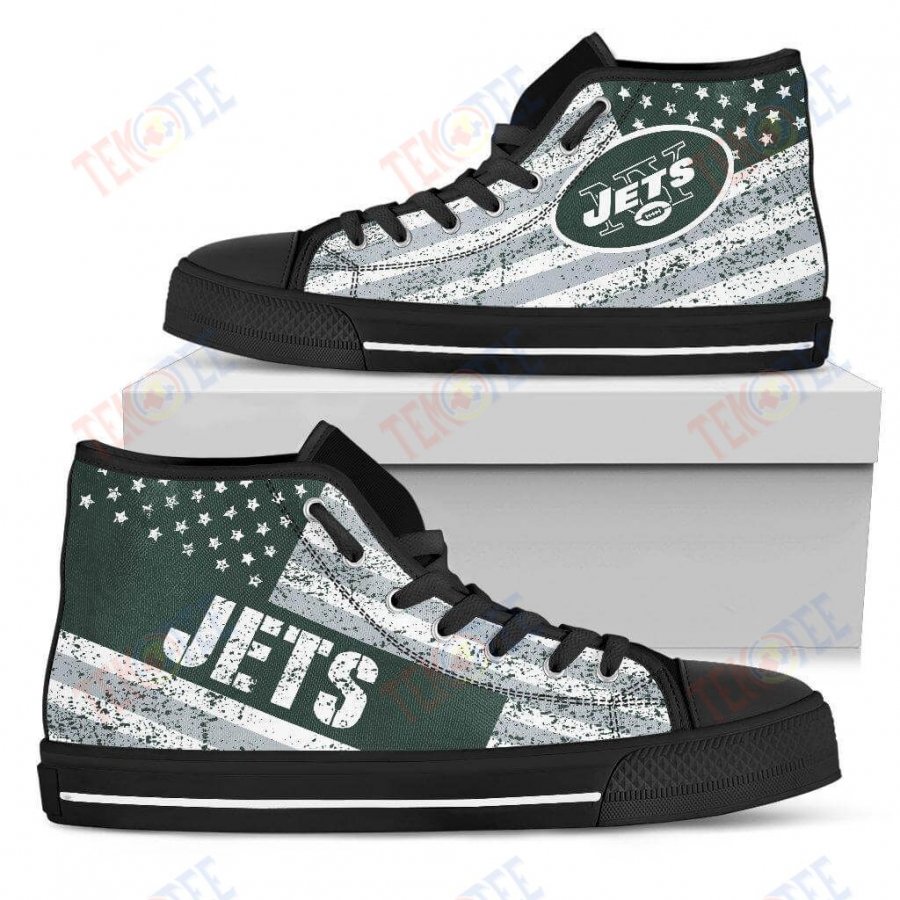 Mens Womens New York Jets High Top Shoes America Flag Italic Vintage Styleshoes TMT635