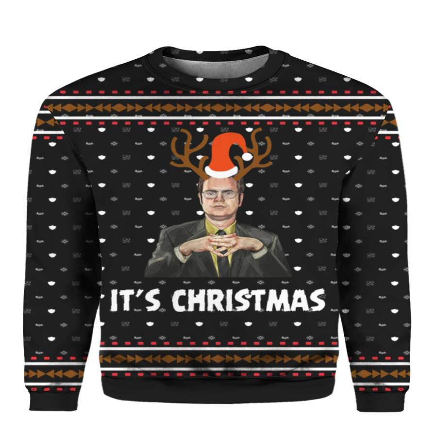 Dwight Schrute It’s Christmas 3D Print Ugly Christmas Sweater