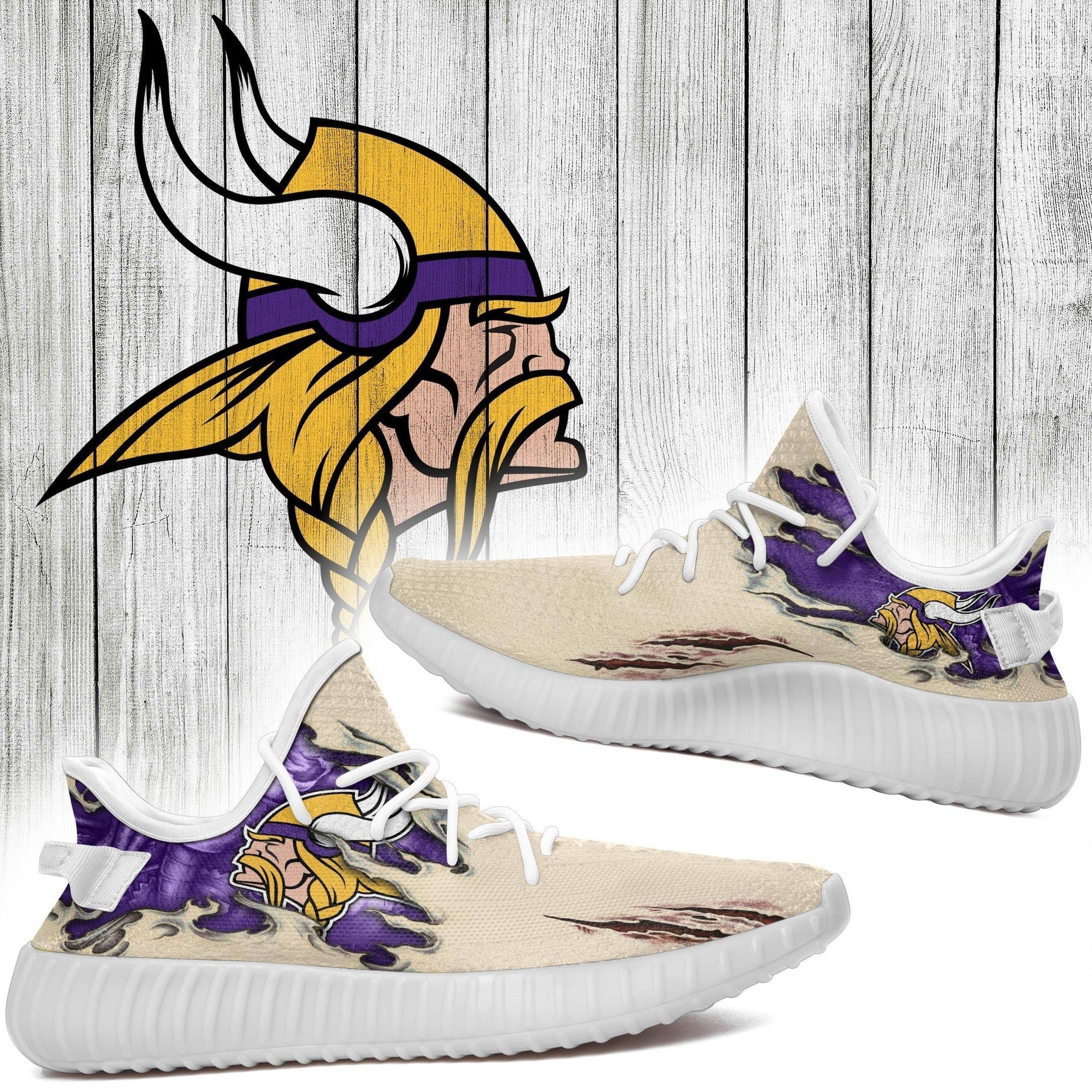 Scratch Minnesota Vikings Nfl  Boost 350 V2 Shoes Custom  2020