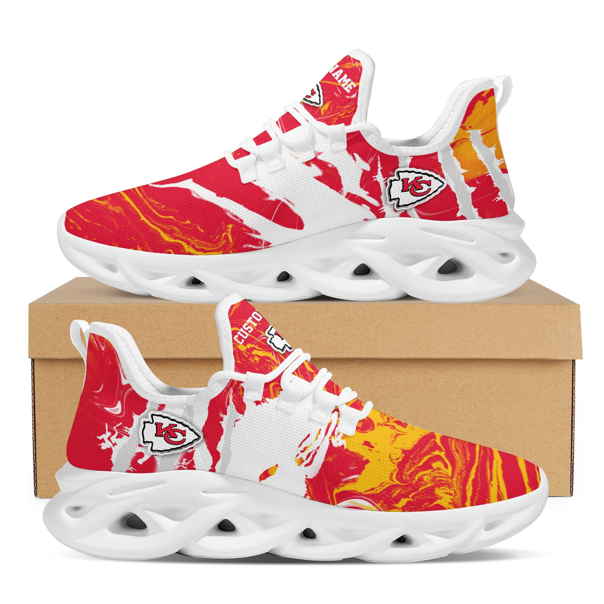 Kansas City Chiefsamerican Football Team Trending Custom Personalized With Name Max Soul Clunky Sneaker Shoes For Men Women