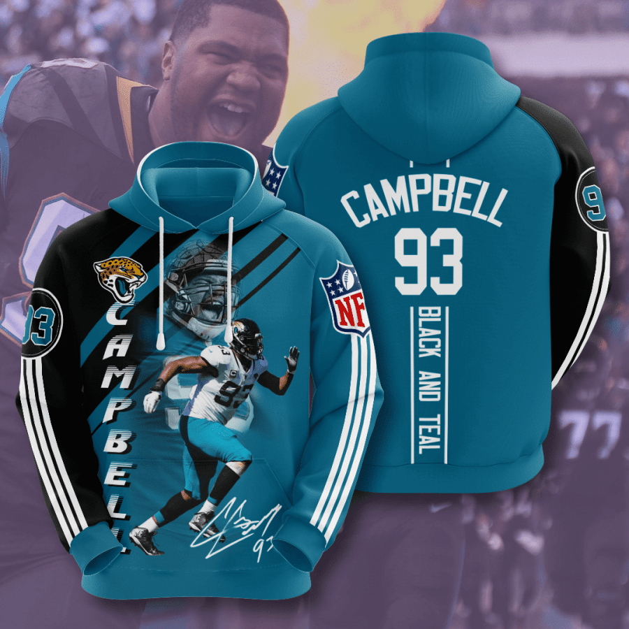 Jacksonville Jaguars Calais Campbell 46 Unisex 3D Hoodie Gift For Fans