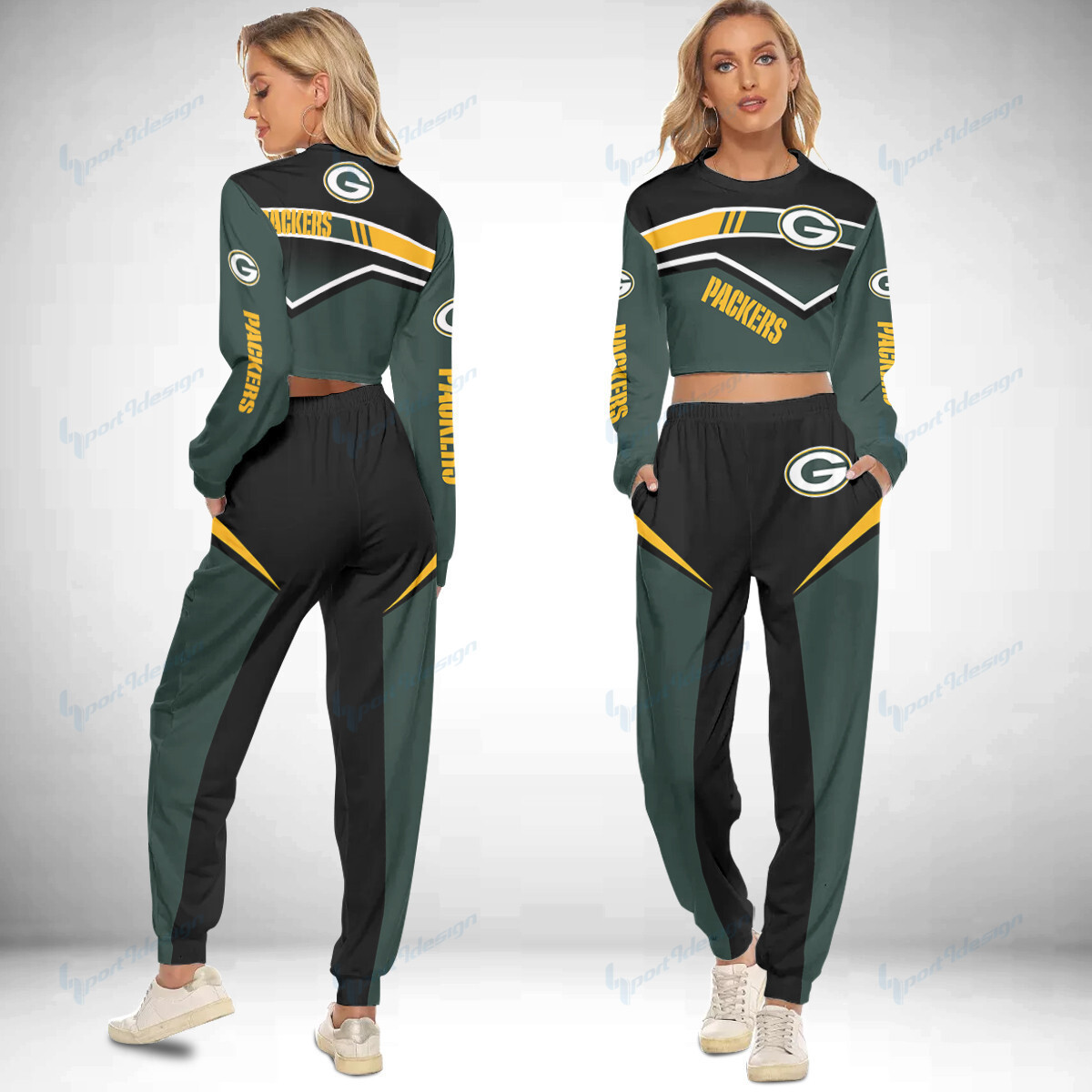 Green Bay Packers Crop Sweatshirt Suit 20