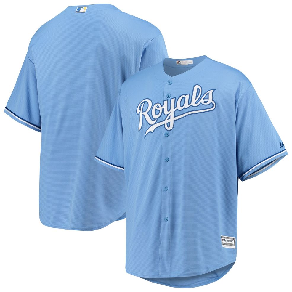 Kansas City Royals Majestic Alternate Official Cool Base Jersey – Light Blue