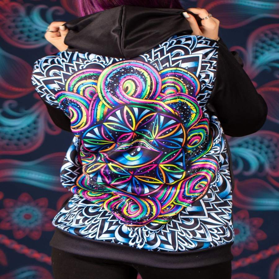 Awakening Doodle Back Panel Unisex Men/Women All-Over Print 3D Hoodie