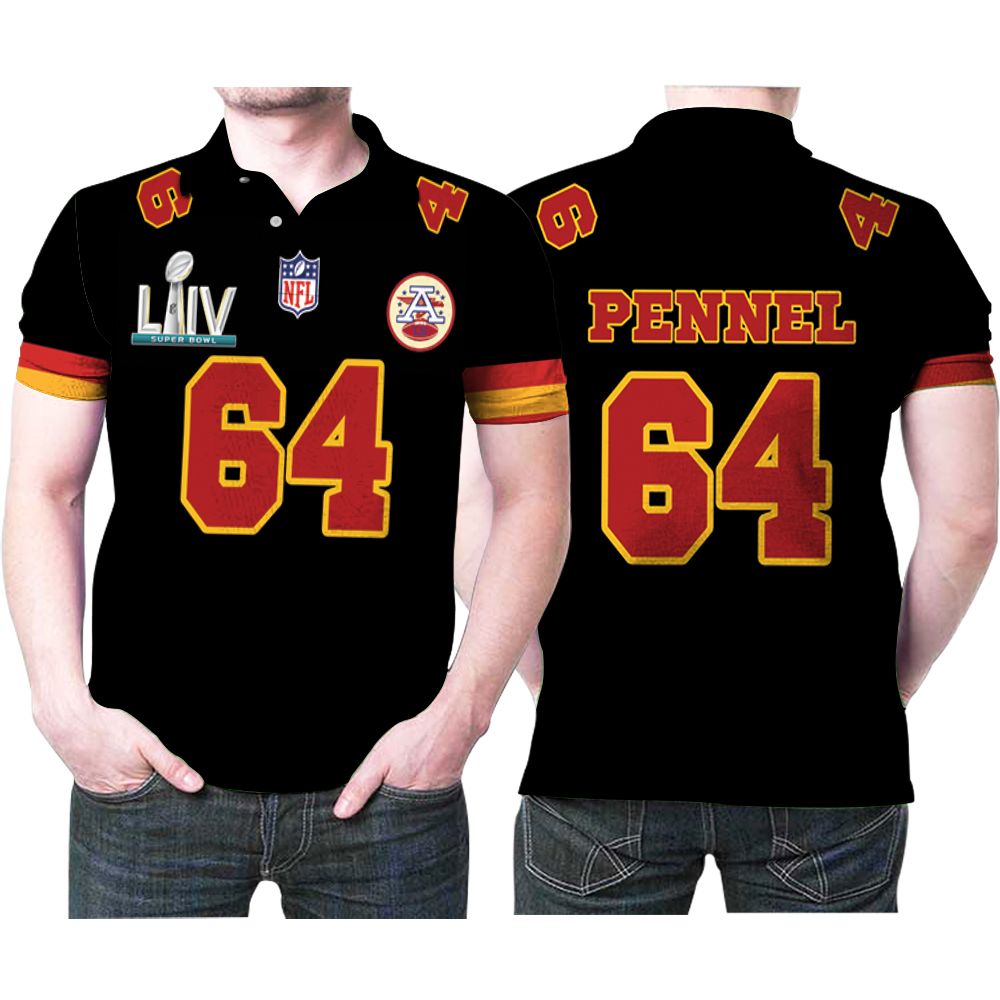 Kansas City Chiefs Mike Pennel 64 Red Game Jersey Style Gift For Chiefs Fans Pennel Lovers Polo Shirt All Over Print Shirt 3D T-Shirt