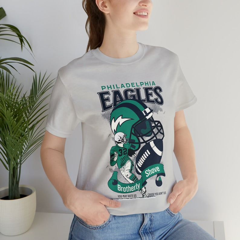 Brotherly Shove Philadelphia Eagles Unisex Jersey Short Sleeve Tee, Brotherly Shove Tee, Philadelphia Eagles Tee, Brotherly Shove, Football