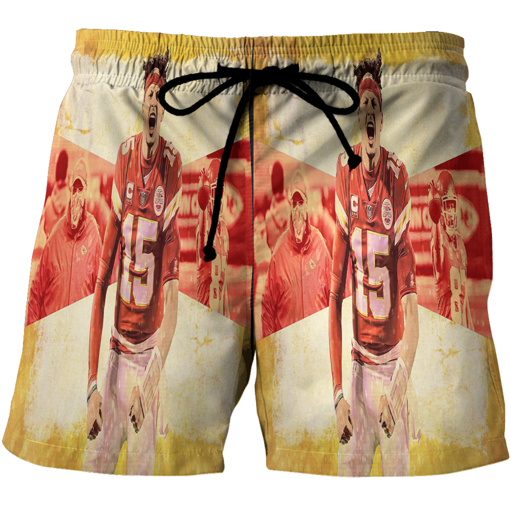 Kansas City Chiefs Patrick Mahomes 15 V6 3D All Over Print Summer Beach Hawaiian Short