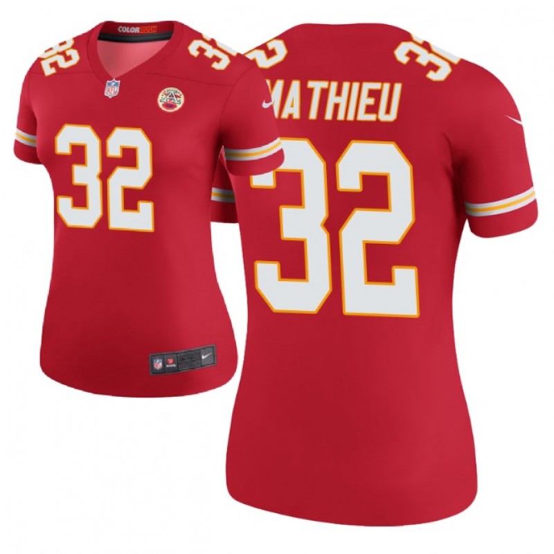 Women Kansas City Chiefs #32 Tyrann Mathieu Red Color Rush Legend Jersey