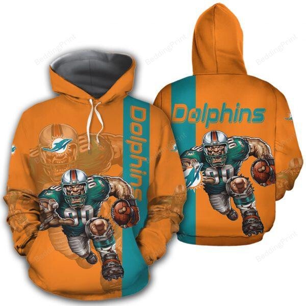 Miami Dolphins 3D All Over Print Hoo &hellip;