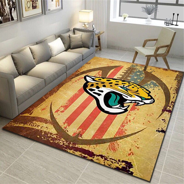 Jacksonville Jaguars Rug, Football Team Living Room Bedroom Carpet, Sports Floor Decor