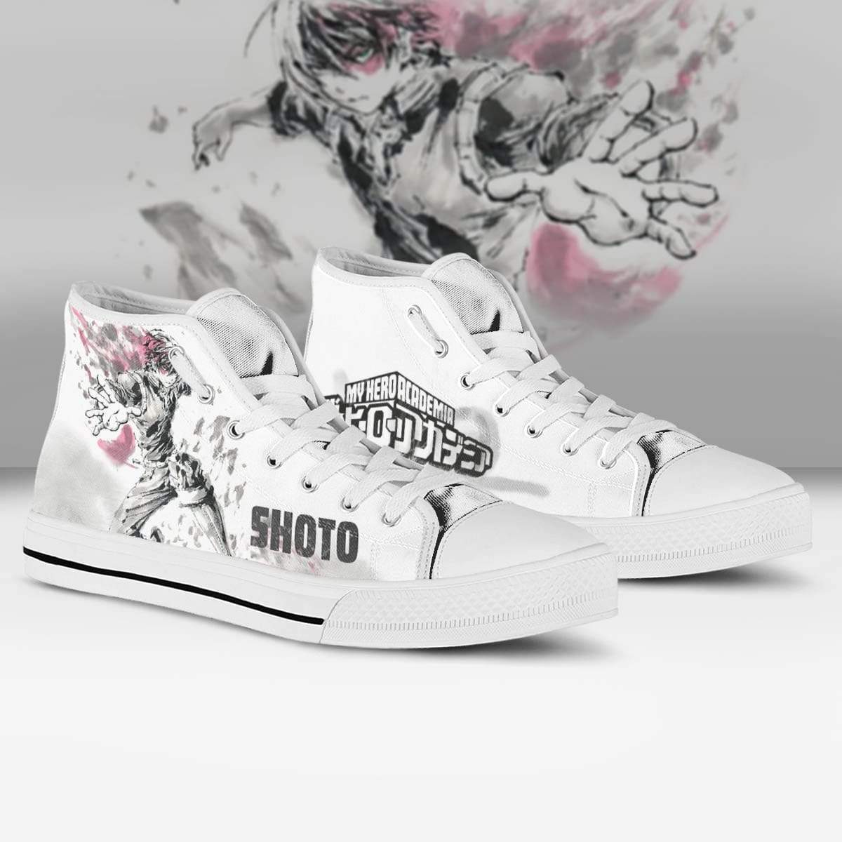 Shoto Todoroki My Hero Academia Water Color Anime Custom All Star High Top Sneakers Canvas Shoes