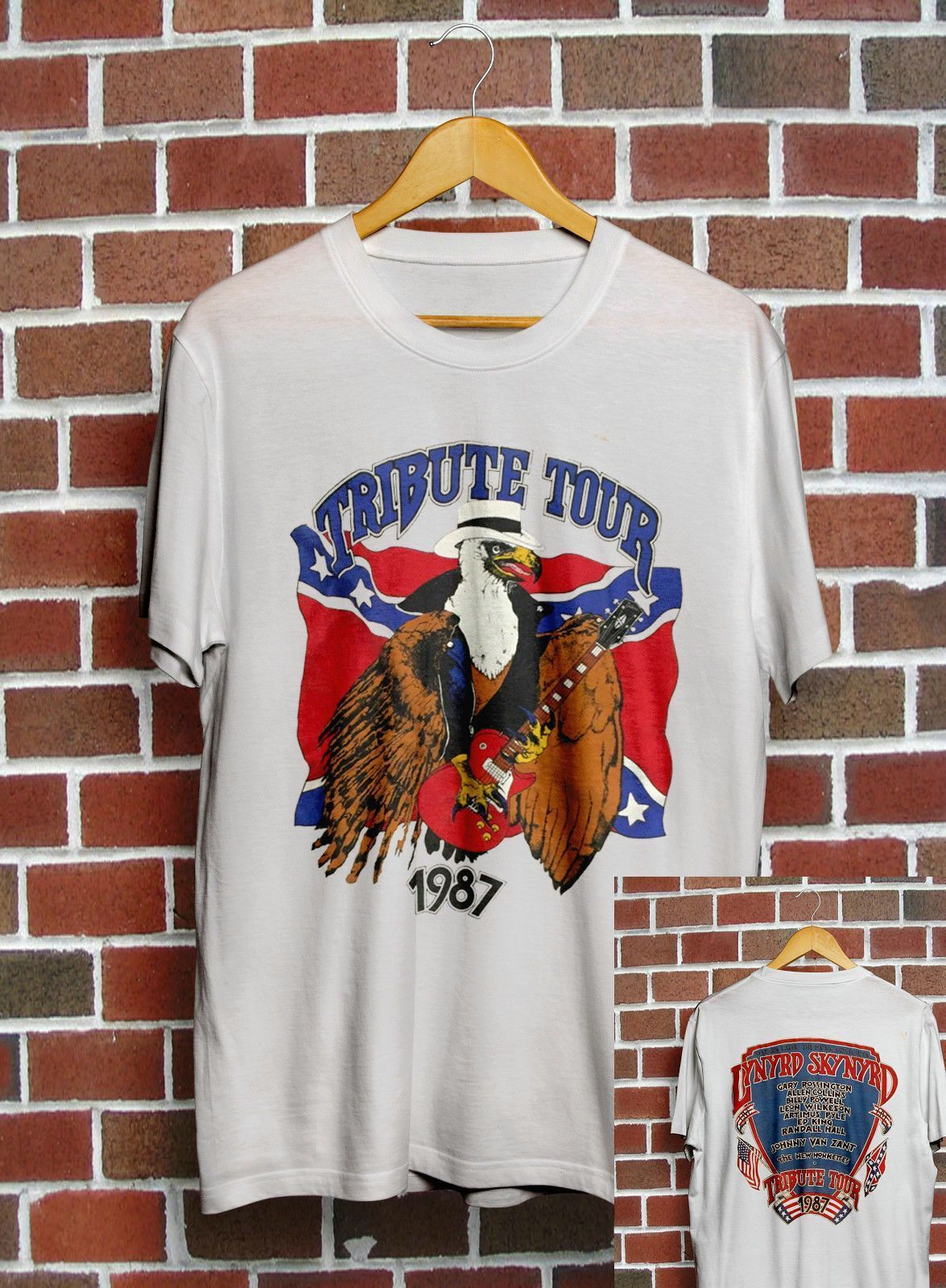 Vintage Lynyrd Skynyrd Tribute Tour 1987 T-shirt Gildan Reprint