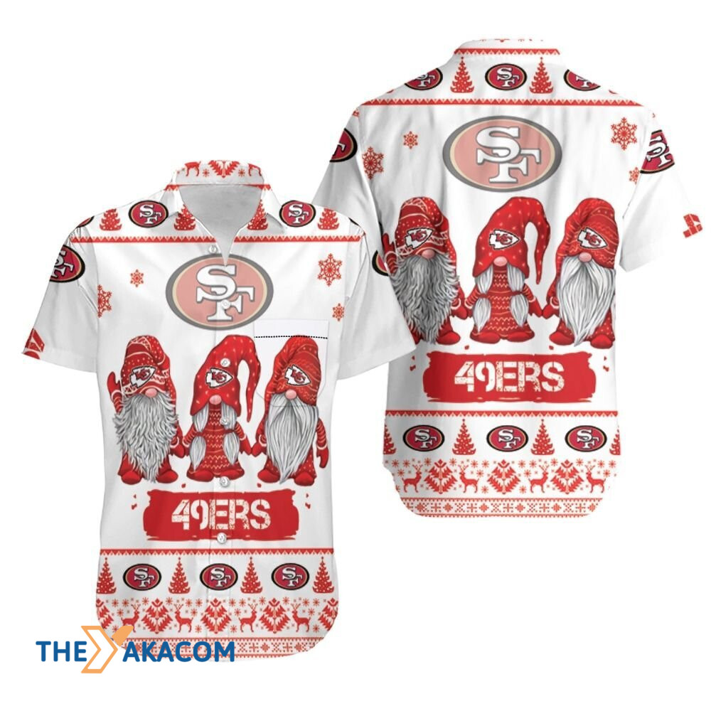 San Francisco 49Ers Christmas Gnomes Great Nfl Gift Short Sleeve Hawaiian Shirt