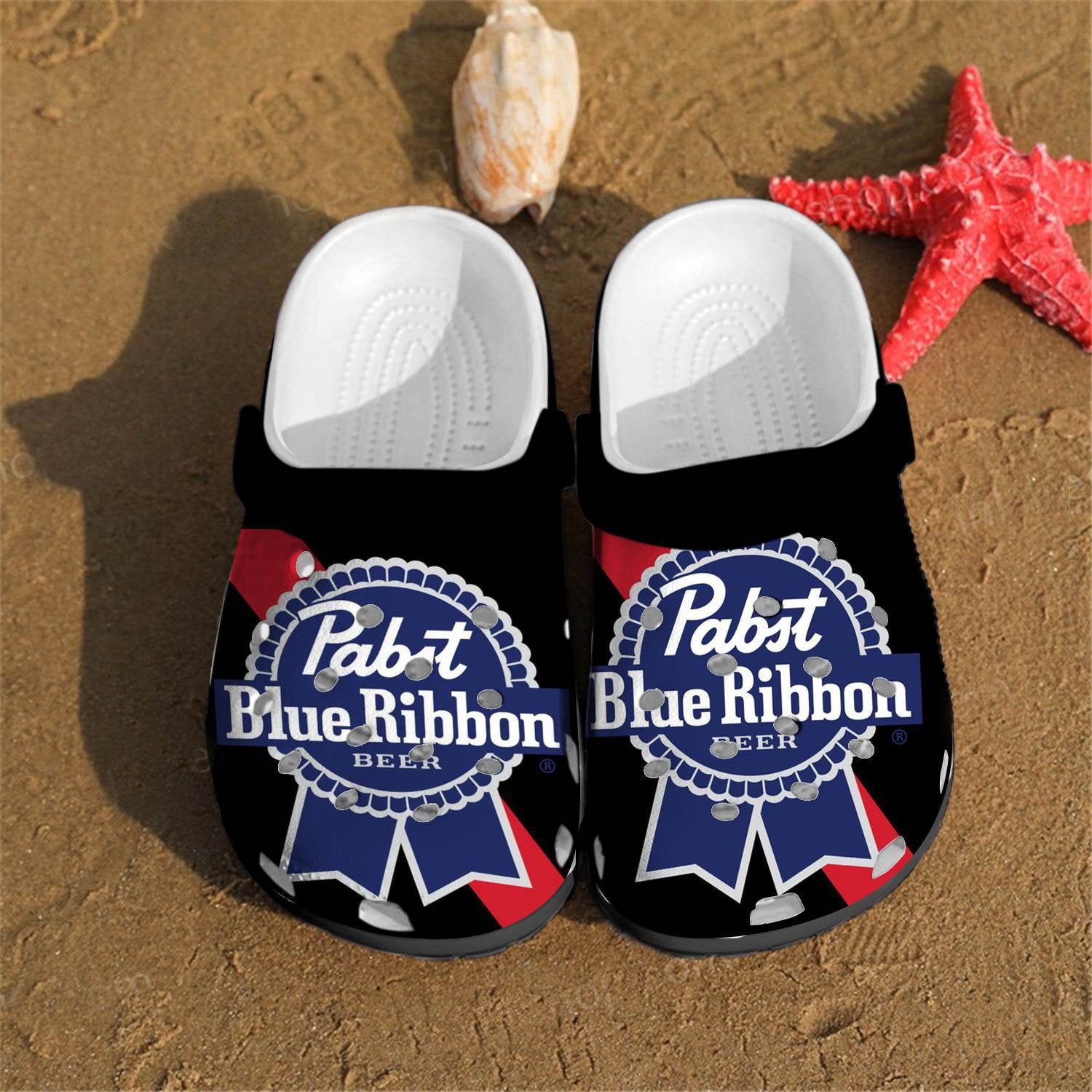 Pabst Blue Ribbon 4 Gift For Fan Classic Water Rubber 3D Crocband Clog