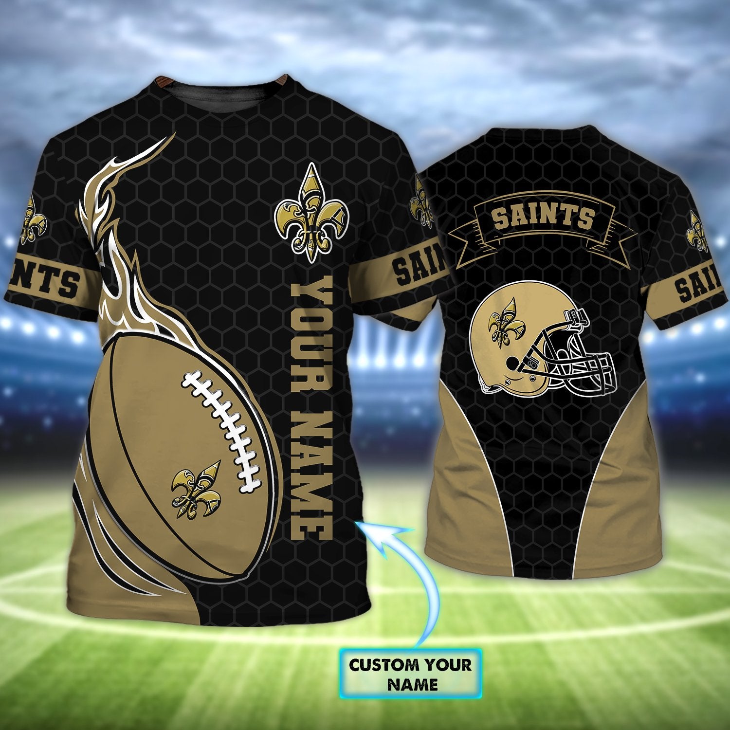 New Orleans Saints – Personalized Name 3D Tshirt 01- Na93 Rd