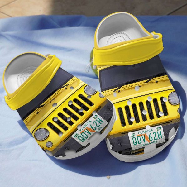 Yellow Jeep Adults Kids Crocs Shoes Crocband Clog For Men Women Ht