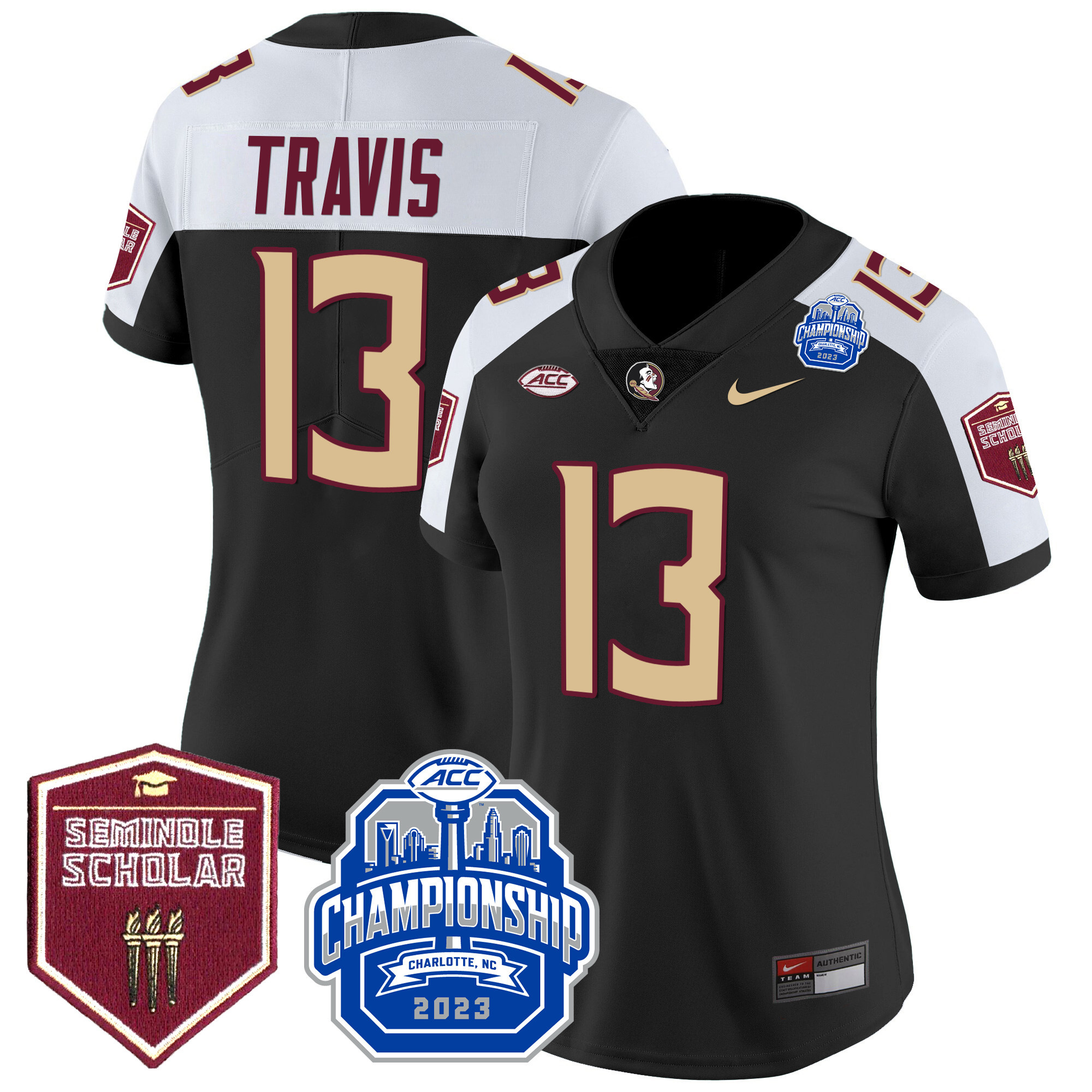 Women’S Florida State Seminoles 2023 Acc Championship Patch Vapor Jersey – All Stitched