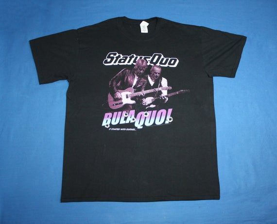 2000S Status Quo Shirt Bula Quo Tour Shirt English Rock Band Hard Rock Rock And Roll Boogie Rock Psychedelic Rock Men S Shirt