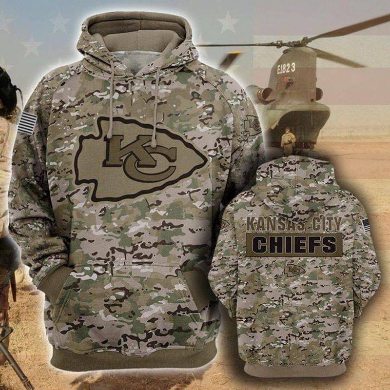 Kansas City Chiefs Football US Camouflage 3D Hoodie