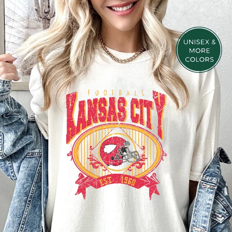 Kansas City Comfort Colors Shirt, Kc Chiefs Football Shirt, Football Sweatshirt, Football Fan Gift, Game Day T-Shirt