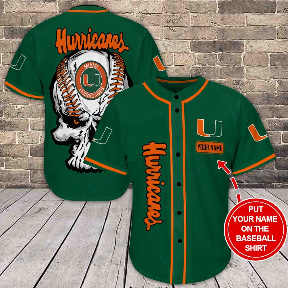 Miami Hurricanes Personalized Baseball Jersey Shirt 149