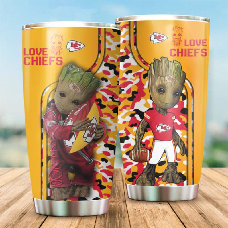 Groot hold kansas city chiefs all over printed tumbler – maria