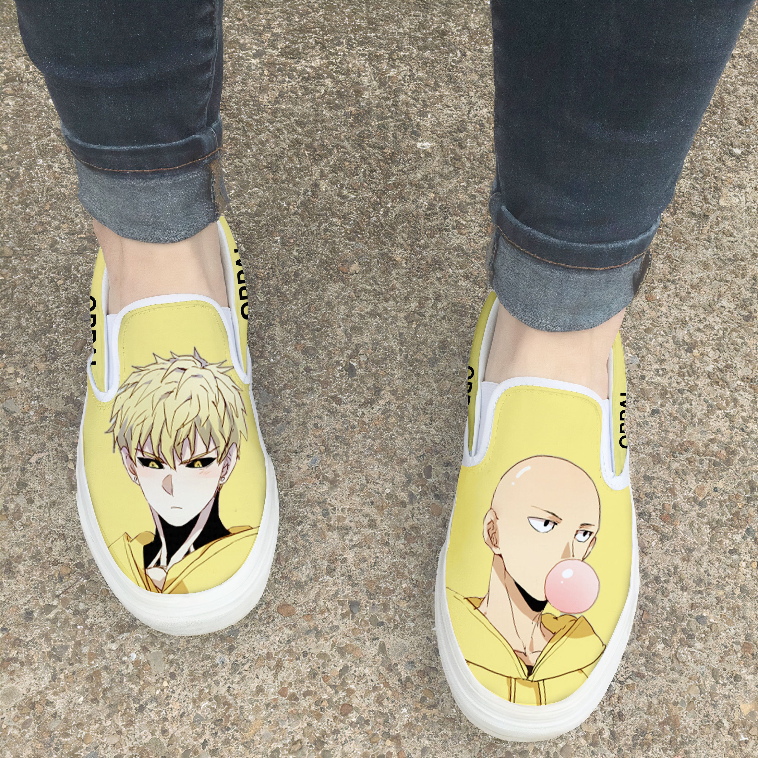 Saitama X Genos Shoes Custom One Punch Man Anime Classic Slip-On Sneakers