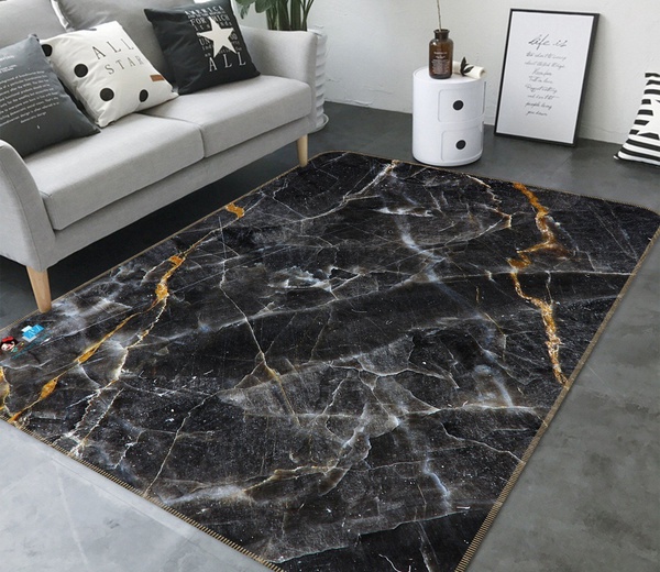 Black Granite Stone Pattern Area Rug &hellip;