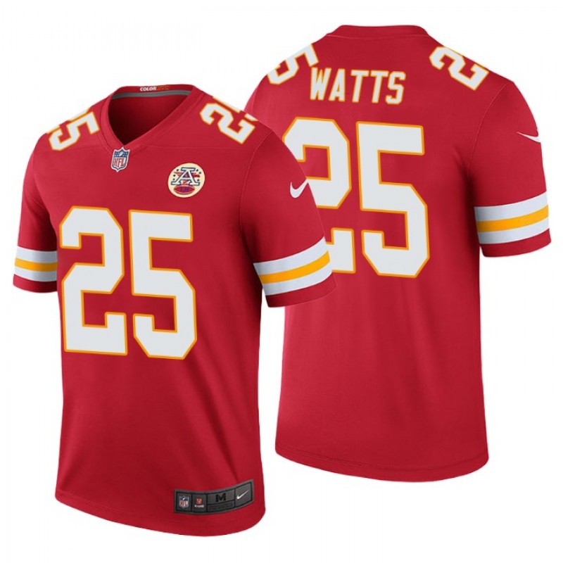 Men Armani Watts Kansas City Chiefs Color Rush Legend Red Jersey – All Stitched, Embroidery