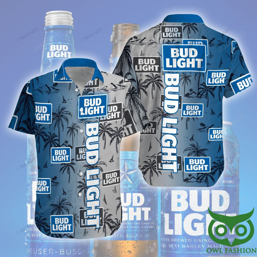 Bud Light Gradient Gray And Blue Hawaiian Shirt – Sepherist Shop