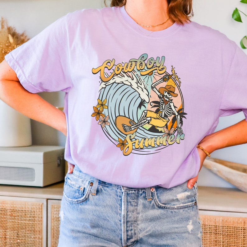 Cowboy Summer, Cowboy Shirt, Country Shirt, Western Shirt, Southern Shirt, Country Girl, Cowboys Tequila, Beach Shirt, Cowboy Waves Shirt