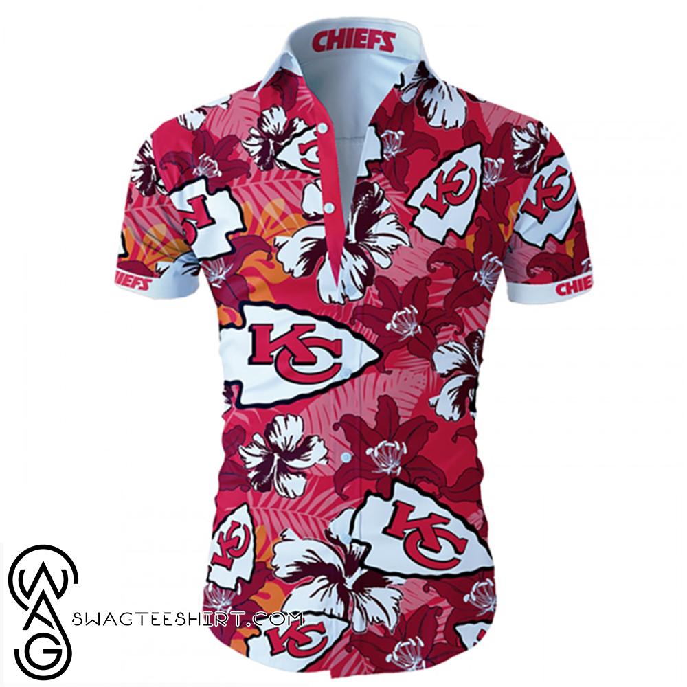 Beach Shirt Kansas City Chiefs Tropical Flower Hawaiian Shirt