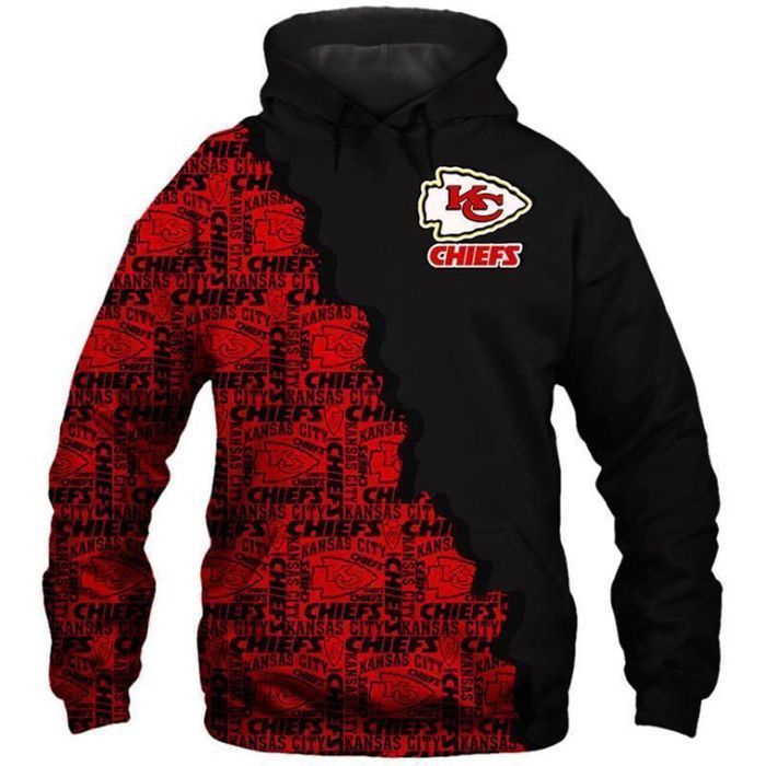 Kansas City Chiefs Football 3D Hoodie Hooded Pocket Pullover Sweater