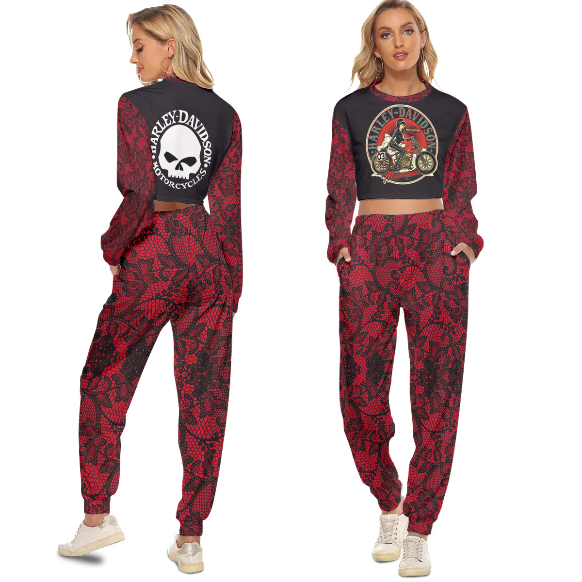 Hd Cropped Sweatshirt Suit Women Set Vd09