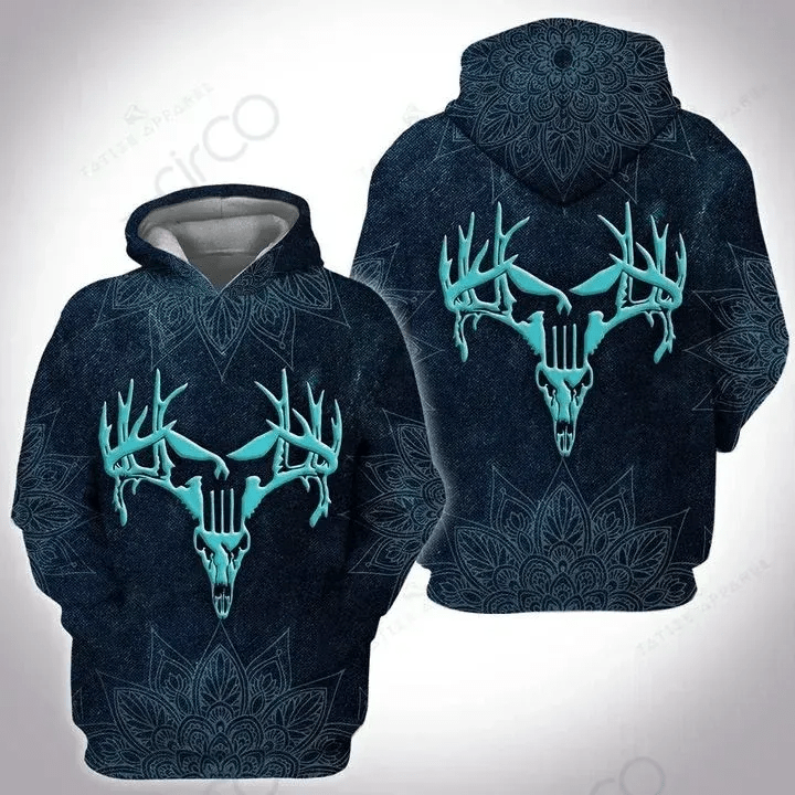 Mandala Hunting Deer Skull 3D All Ov …