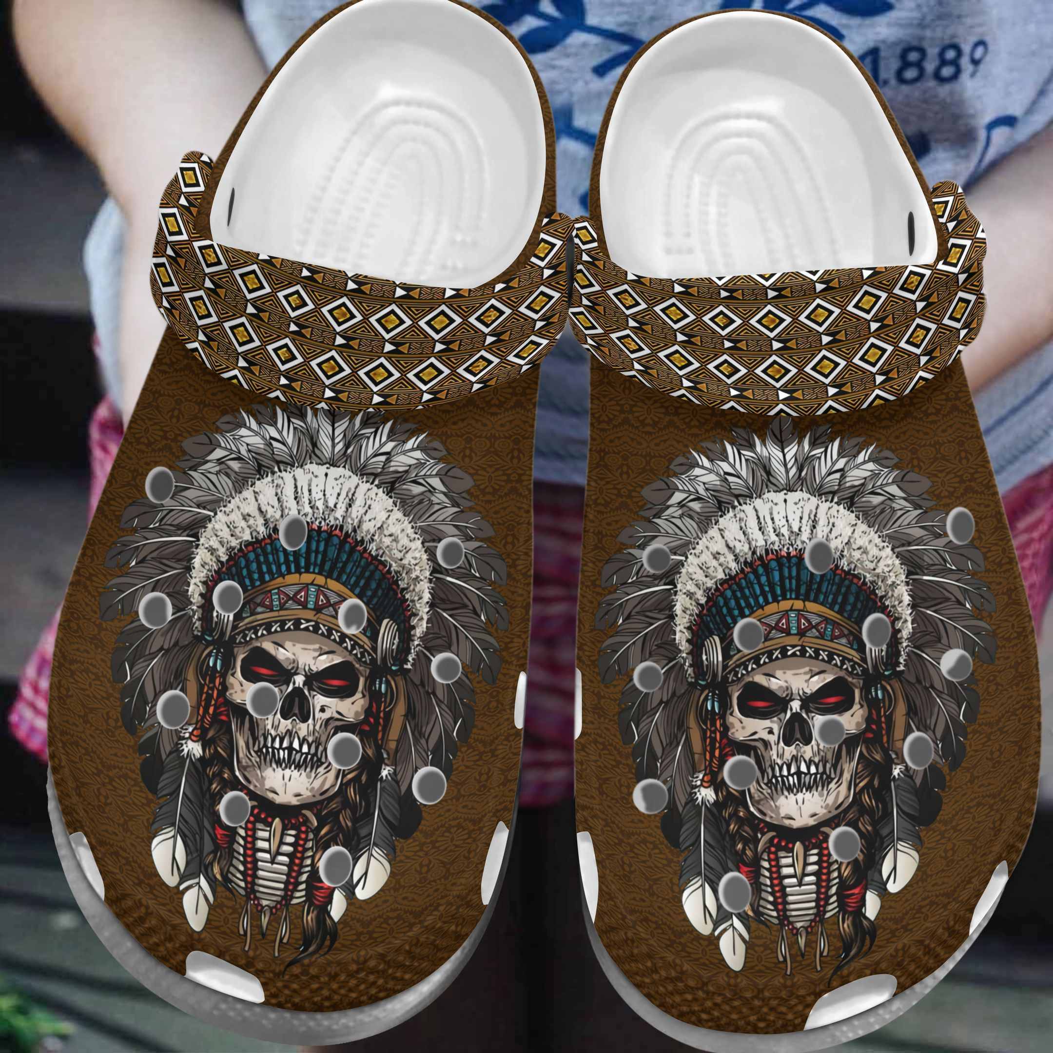 Scary Skull Native America Crocs Sho &hellip;