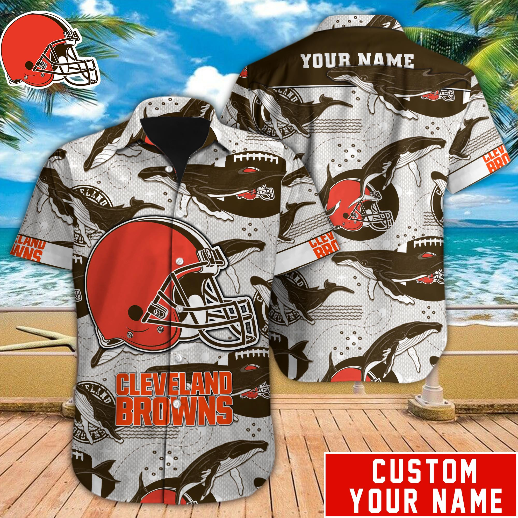 Cleveland Browns Nfl-Hawaiian Shirt Custom M-40576