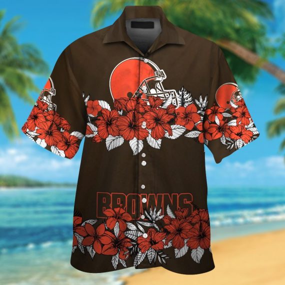 Cleveland Browns Short Sleeve Button Up Tropical Aloha Shirt - Product by Prowallart Shop