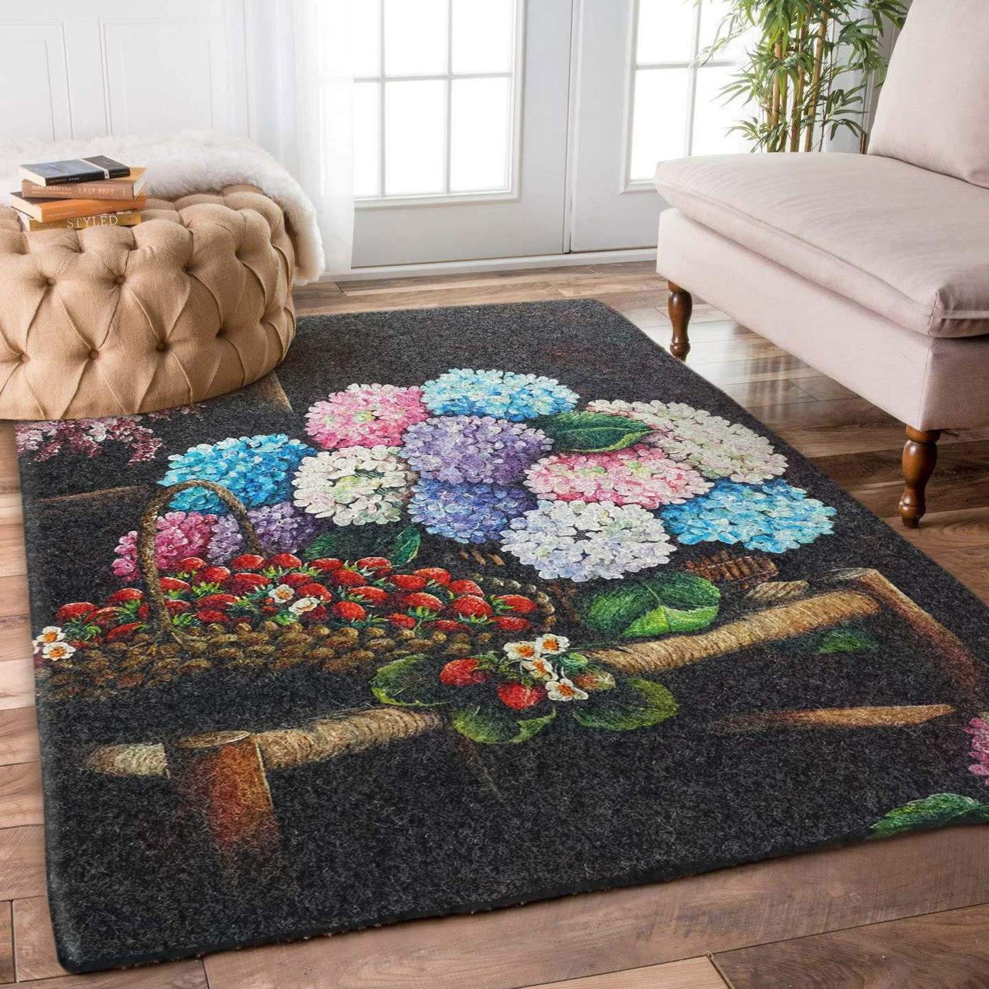My Garden Flower And Strawberry Rug  &hellip;