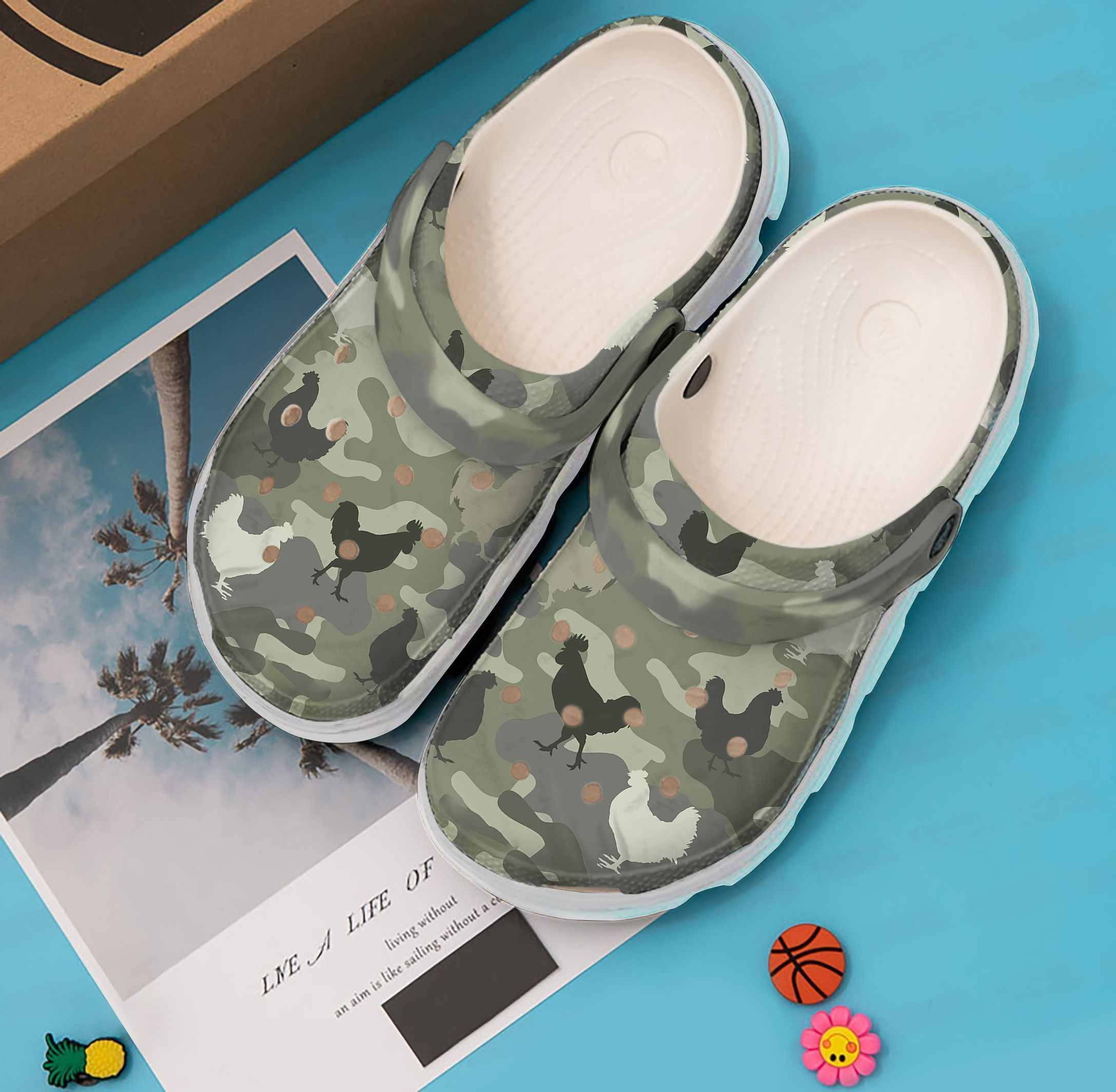 Chicken Camo Shoes For Father Day – Camo Animal Crocs Clog Gifts