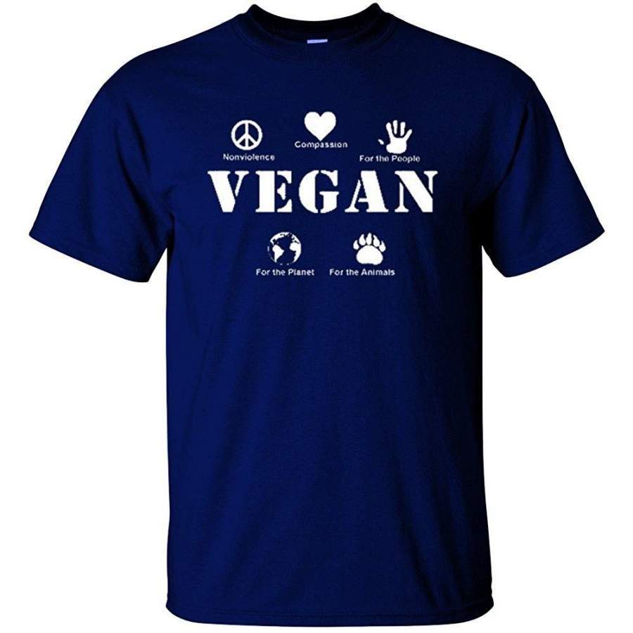 Adult Vegan Compassion Animals People Healthy Organic T Shirt